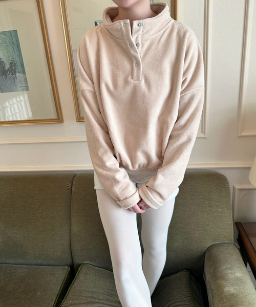 EDIT. FOR LULU（エディットフォールル）の「【SKIN for LULU】fleece top（Tシャツ/カットソー・レディース・ベージュ/チャコールグレー・FREE）」の11枚目の写真