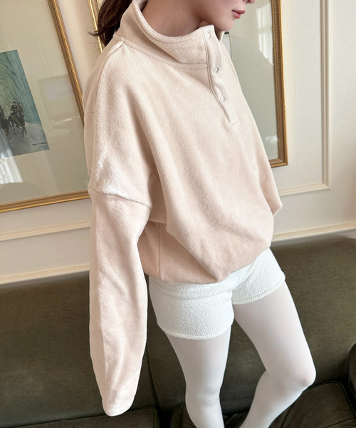 EDIT. FOR LULU（エディットフォールル）の「【SKIN for LULU】fleece top（Tシャツ/カットソー・レディース・ベージュ/チャコールグレー・FREE）」の12枚目の写真