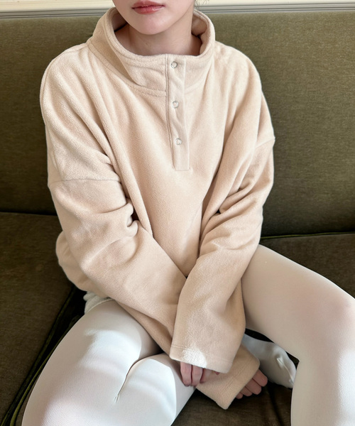 EDIT. FOR LULU（エディットフォールル）の「【SKIN for LULU】fleece top（Tシャツ/カットソー・レディース・ベージュ/チャコールグレー・FREE）」の13枚目の写真