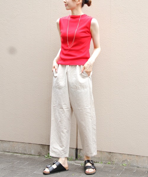 DANTON(ダントン)の「DANTON/ダントン コットンリネンイージーパンツ COTTON LINEN EASY PANTS JD-2540 WEL(その他パンツ・レディース・ナチュラル/ブラック/チャコールグレー・36)」の8枚目の写真
