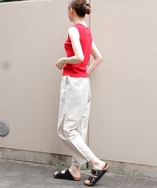 DANTON(ダントン)の「DANTON/ダントン コットンリネンイージーパンツ COTTON LINEN EASY PANTS JD-2540 WEL(その他パンツ・レディース・ナチュラル/ブラック/チャコールグレー・36)」の7枚目の写真