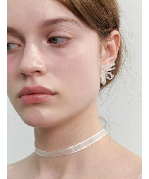 LOVE ME MONSTER(ラブミーモンスター)の「Shining Beads Flower Earrings (L241MER020)(ピアス(両耳用)・レディース・ホワイト・FREE)」の2枚目の写真