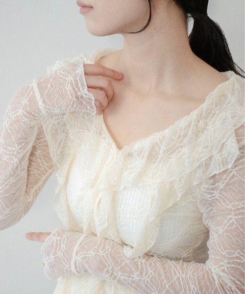 on:nue（オンニュ）の「【on:nue】[着用動画あり！] フラワーレース 