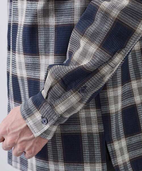 THE SHOP TK （ザ ショップ ティーケー ）の「先染めチェック長袖シャツ（シャツ/ブラウス・メンズ・ホワイト系4/ネイビー系1・02/03/04）」の16枚目の写真