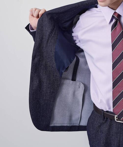 THE SHOP TK （ザ ショップ ティーケー ）の「【セットアップ可／洗濯機OK】AVANT AIR メッシュジャケット（テーラードジャケット・メンズ・ネイビー/ブラック/グレー・02/04/01/03）」の8枚目の写真