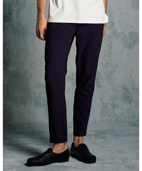 wjk(ダヴルジェイケイ)の「tuck slim slacks(スラックス・メンズ・ブラック/ネイビー・SMALL/MEDIUM/LARGE/X-LARGE)」の1枚目の写真