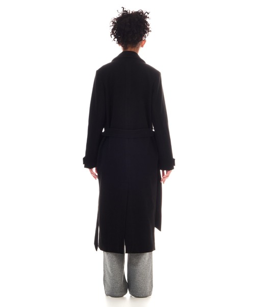 BEEDEN(ビーデン)の「BOXY DOUBLE LONG COAT(トレンチコート・レディース・ブラック/マルチ・FREE)」の5枚目の写真