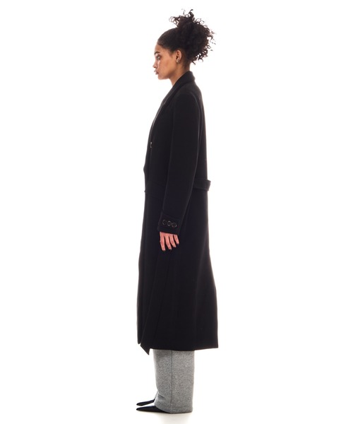 BEEDEN(ビーデン)の「BOXY DOUBLE LONG COAT(トレンチコート・レディース・ブラック/マルチ・FREE)」の4枚目の写真