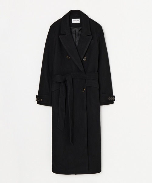 BEEDEN(ビーデン)の「BOXY DOUBLE LONG COAT(トレンチコート・レディース・ブラック/マルチ・FREE)」の7枚目の写真