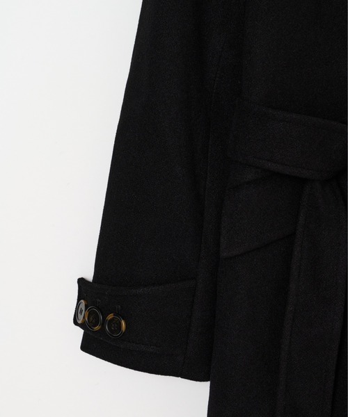 BEEDEN(ビーデン)の「BOXY DOUBLE LONG COAT(トレンチコート・レディース・ブラック/マルチ・FREE)」の9枚目の写真