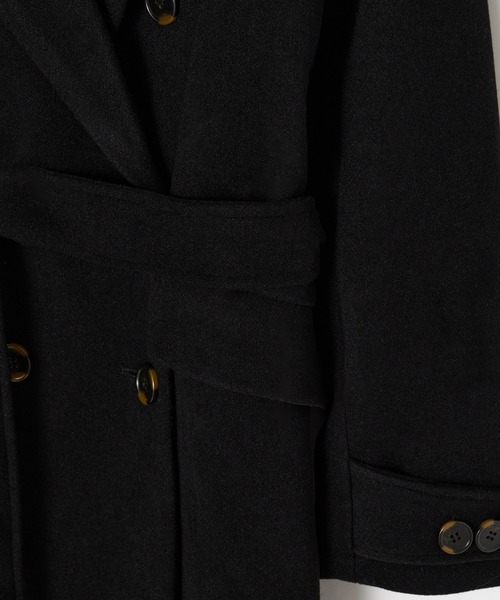 BEEDEN(ビーデン)の「BOXY DOUBLE LONG COAT(トレンチコート・レディース・ブラック/マルチ・FREE)」の10枚目の写真