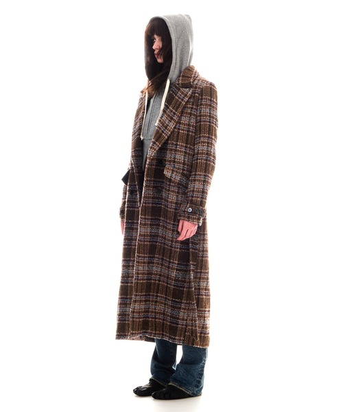 BEEDEN(ビーデン)の「BOXY DOUBLE LONG COAT(トレンチコート・レディース・ブラック/マルチ・FREE)」の15枚目の写真