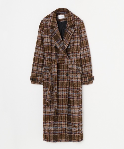 BEEDEN(ビーデン)の「BOXY DOUBLE LONG COAT(トレンチコート・レディース・ブラック/マルチ・FREE)」の19枚目の写真