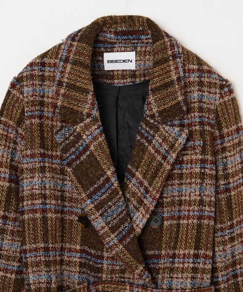 BEEDEN(ビーデン)の「BOXY DOUBLE LONG COAT(トレンチコート・レディース・ブラック/マルチ・FREE)」の21枚目の写真