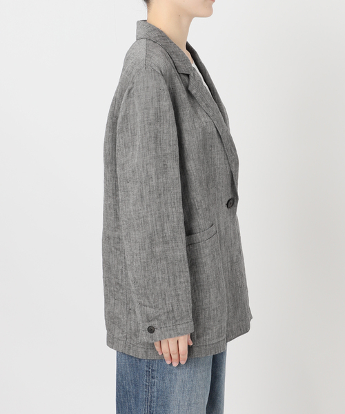 Spick & Span（スピックアンドスパン）の「エアリーリネン1Bジャケット（テーラードジャケット・レディース・マルチ/アイボリー/チャコールグレー・38/36）」の6枚目の写真