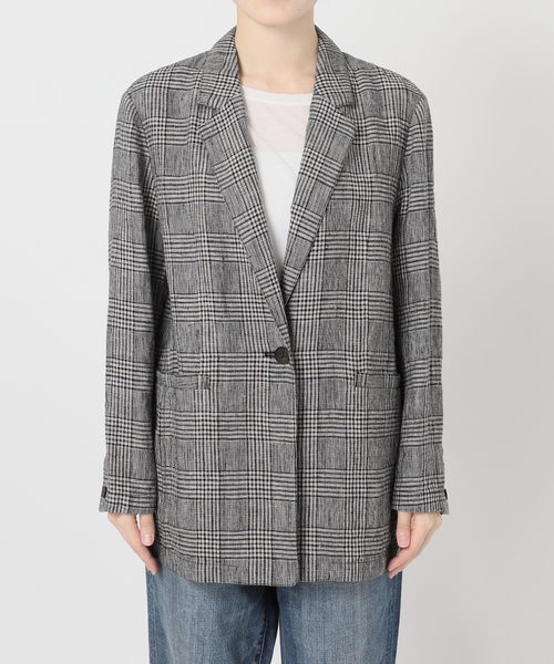 Spick & Span（スピックアンドスパン）の「エアリーリネン1Bジャケット（テーラードジャケット・レディース・マルチ/アイボリー/チャコールグレー・38/36）」の14枚目の写真