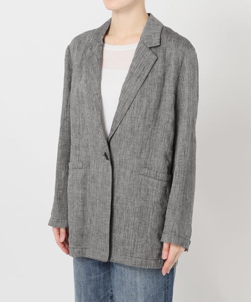 Spick & Span（スピックアンドスパン）の「エアリーリネン1Bジャケット（テーラードジャケット・レディース・マルチ/アイボリー/チャコールグレー・38/36）」の18枚目の写真