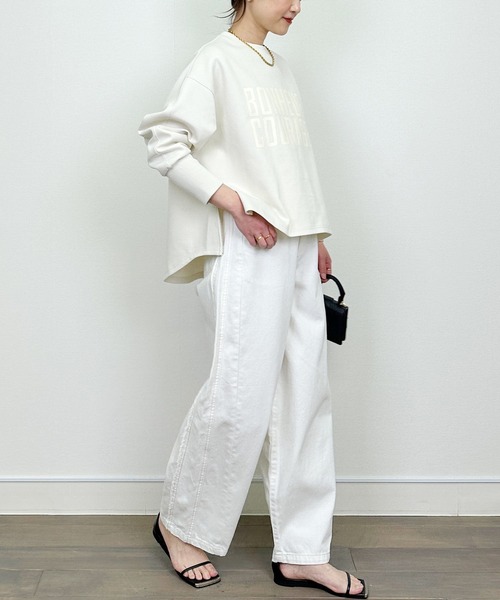 LUGIVA(ルギヴァ)の「【セットアップ可能】ポンチサイドファスナーロゴプルオーバー(Tシャツ/カットソー・レディース・オフホワイト/ブラック・M)」の16枚目の写真