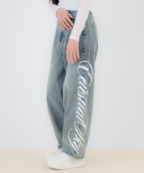 ANAP GｉRL（アナップガール）の「サイドプリントバレルデニムパンツ（その他パンツ・キッズ・ブルー/ブラック・XS/M/S）」の14枚目の写真