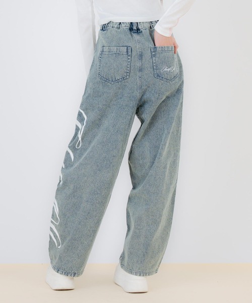 ANAP GｉRL（アナップガール）の「サイドプリントバレルデニムパンツ（その他パンツ・キッズ・ブルー/ブラック・XS/M/S）」の17枚目の写真