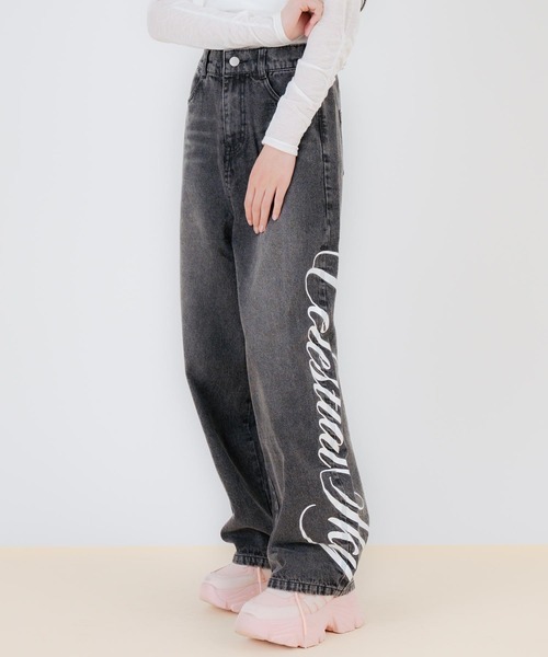 ANAP GｉRL（アナップガール）の「サイドプリントバレルデニムパンツ（その他パンツ・キッズ・ブルー/ブラック・XS/M/S）」の20枚目の写真