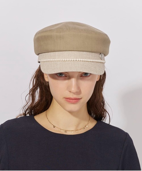 Chapeau d' O（シャポードオー）の「Chapeau d' O  Denim Pearl Marine Cas / シャポードオー（キャスケット・レディース・グリーン/ブラウン/ネイビー・M/57.5cm）」の8枚目の写真