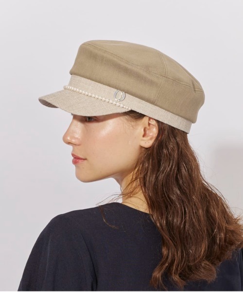 Chapeau d' O（シャポードオー）の「Chapeau d' O  Denim Pearl Marine Cas / シャポードオー（キャスケット・レディース・グリーン/ブラウン/ネイビー・M/57.5cm）」の10枚目の写真