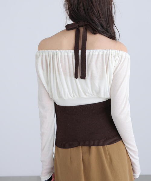 FREE'S MART（フリーズマート）の「◆ホルターネックニットベスト（ニット/セーター・レディース・ブラウン/グレー・FREE）」の14枚目の写真