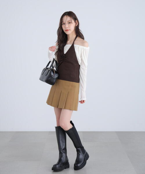 FREE'S MART（フリーズマート）の「◆ホルターネックニットベスト（ニット/セーター・レディース・ブラウン/グレー・FREE）」の5枚目の写真