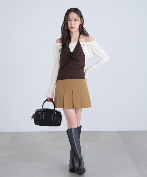 FREE'S MART（フリーズマート）の「◆ホルターネックニットベスト（ニット/セーター・レディース・ブラウン/グレー・FREE）」の7枚目の写真