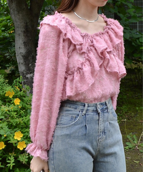 &soiree(アンドソワレ)の「ジャガードオフショルブラウス(シャツ/ブラウス・レディース・ピンク・FREE)」の10枚目の写真