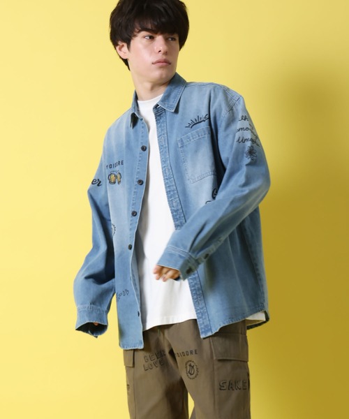 JACKROSE(ジャックローズ)の「YOIDORE ヴィンテージ 栓抜き らくがき シャツ(シャツ/ブラウス・メンズ・ライトインディゴブルー・L/XL/M)」の18枚目の写真