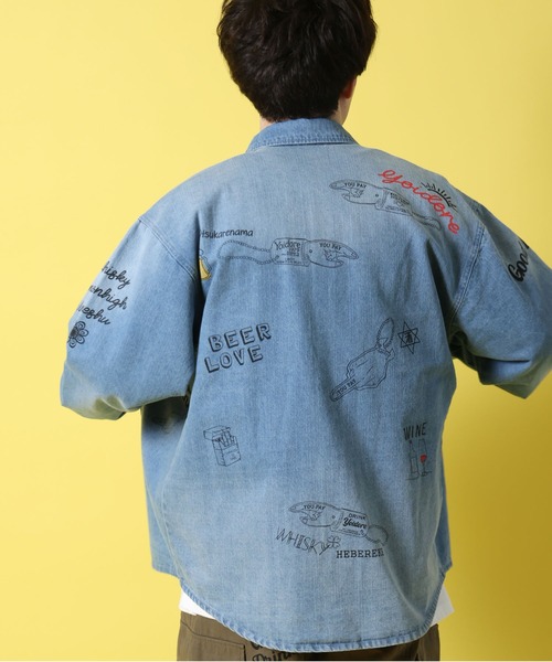 JACKROSE(ジャックローズ)の「YOIDORE ヴィンテージ 栓抜き らくがき シャツ(シャツ/ブラウス・メンズ・ライトインディゴブルー・L/XL/M)」の15枚目の写真