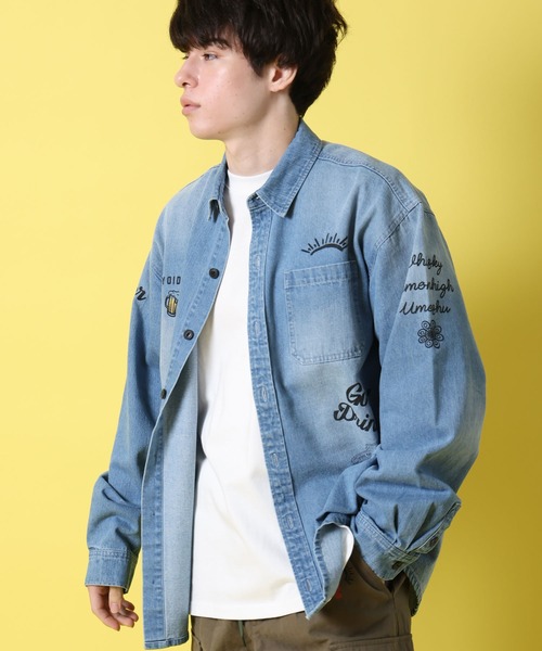 JACKROSE(ジャックローズ)の「YOIDORE ヴィンテージ 栓抜き らくがき シャツ(シャツ/ブラウス・メンズ・ライトインディゴブルー・L/XL/M)」の12枚目の写真