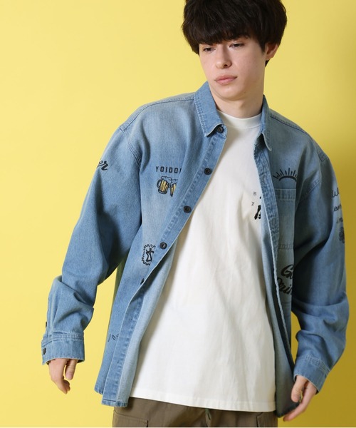 JACKROSE(ジャックローズ)の「YOIDORE ヴィンテージ 栓抜き らくがき シャツ(シャツ/ブラウス・メンズ・ライトインディゴブルー・L/XL/M)」の13枚目の写真