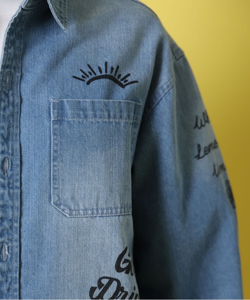 JACKROSE(ジャックローズ)の「YOIDORE ヴィンテージ 栓抜き らくがき シャツ(シャツ/ブラウス・メンズ・ライトインディゴブルー・L/XL/M)」の4枚目の写真