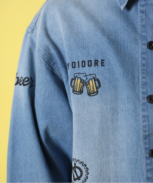 JACKROSE(ジャックローズ)の「YOIDORE ヴィンテージ 栓抜き らくがき シャツ(シャツ/ブラウス・メンズ・ライトインディゴブルー・L/XL/M)」の7枚目の写真