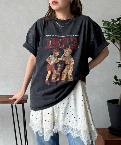 CPCM（シーピーシーエム）の「パウダー加工ヴィンテージライクT（Tシャツ/カットソー・レディース・チャコールグレー/ブラック/グレー/ブラック系その他2/ブラック系その他3/ブラック系その他/グレー系その他/グレー系その他2/グレー系その他3・MEDIUM/LARGE）」の19枚目の写真