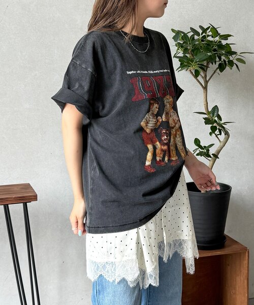 CPCM（シーピーシーエム）の「パウダー加工ヴィンテージライクT（Tシャツ/カットソー・レディース・チャコールグレー/ブラック/グレー/ブラック系その他2/ブラック系その他3/ブラック系その他/グレー系その他/グレー系その他2/グレー系その他3・MEDIUM/LARGE）」の22枚目の写真