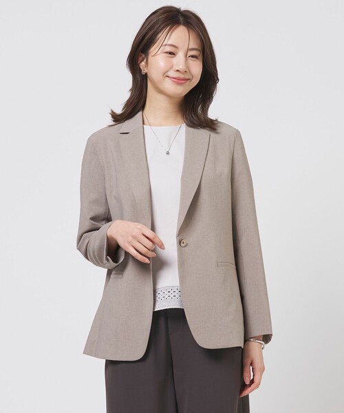 J.PRESS Ladies(J.プレス レディス)の「【人気素材・季節の変わり目に】BREEZE COOL トロ テーラード ジャケット(テーラードジャケット・レディース・ネイビー系/ベージュ系/ブラウン系・XS)」の2枚目の写真