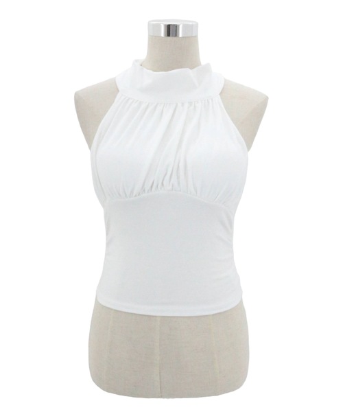 ALLuRing ChaRm(アリュリングチャーム)の「Halter Neck Sleeveless Chiffon Blouse / ホルターネックノースリーブシフォンブラウス カップ付(シャツ/ブラウス・レディース・ベージュ/ホワイト/ブラック・FREE)」の5枚目の写真