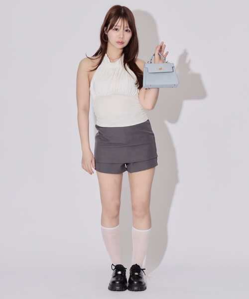 ALLuRing ChaRm(アリュリングチャーム)の「Halter Neck Sleeveless Chiffon Blouse / ホルターネックノースリーブシフォンブラウス カップ付(シャツ/ブラウス・レディース・ベージュ/ホワイト/ブラック・FREE)」の13枚目の写真