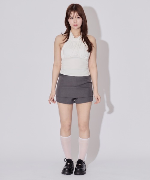 ALLuRing ChaRm(アリュリングチャーム)の「Halter Neck Sleeveless Chiffon Blouse / ホルターネックノースリーブシフォンブラウス カップ付(シャツ/ブラウス・レディース・ベージュ/ホワイト/ブラック・FREE)」の11枚目の写真