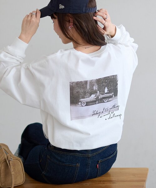 DISCOAT(ディスコート)の「【Enlude別注|マリリン・モンロー】グラフィックロンT(Tシャツ/カットソー・レディース・ホワイト系その他2/チャコールグレー/ホワイト系その他・FREE)」の2枚目の写真