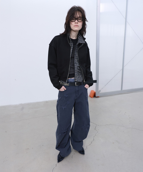 LCDC TM（エルシーディーシーティーエム）の「STRUCTURED ZIP-UP JACKET (BLACK)（その他アウター・レディース・その他・OS）」の4枚目の写真