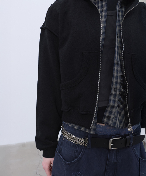 LCDC TM（エルシーディーシーティーエム）の「STRUCTURED ZIP-UP JACKET (BLACK)（その他アウター・レディース・その他・OS）」の9枚目の写真