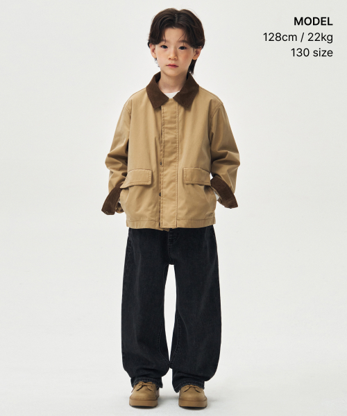 MUSINSA STANDARD KIDS（ムシンサスタンダードキッズ）の「エクストラワイドデニムパンツ [ウォッシュドブラック]（デニムパンツ・レディース・その他・110/120/130/140/150/160）」の2枚目の写真