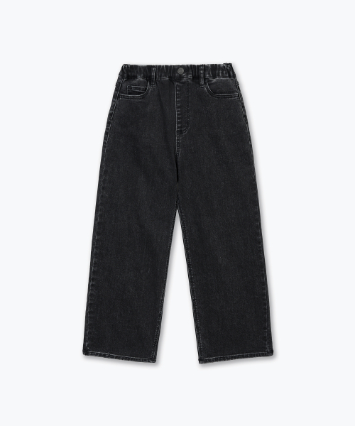 MUSINSA STANDARD KIDS（ムシンサスタンダードキッズ）の「エクストラワイドデニムパンツ [ウォッシュドブラック]（デニムパンツ・レディース・その他・110/120/130/140/150/160）」の3枚目の写真