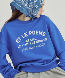 チェーン刺繍スウェットシャツ[ブルー]