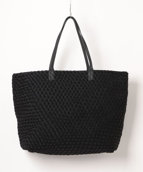 IO(イオ)(イオ)の「HERB/Intrecciato Big Tote Bag with Leather Trim/レザーコンビイントレチャートビッグトートバッグ(トートバッグ・レディース・グレー/ブラック・FREE)」の1枚目の写真